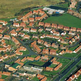 Looking fraom the south east, Westlea at centre, Milldale/Melrose Cres top right, Eastlea bottom right. c 2004.Copyright FlyingFotos www.seahamfromtheair.co.uk