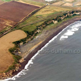 Blast Beach c 2000. The site of former Dawdon Colliery at top right.Copyright FlyingFotos  www.seahamfromtheair.co.uk