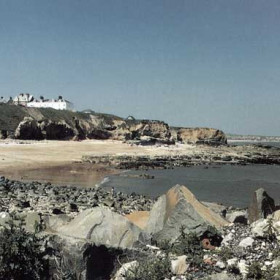 Terrace beach looking north, gas cylinders at Hendon just visible in the distance P 1980