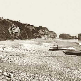 Featherbed Rock from the Terrace Beach in the 1890s