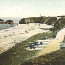 Beach before 1900 Volunteers battery and munitions house in foreground