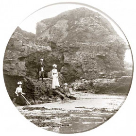 Family portrait on the Featherbed Rock in the late1800s