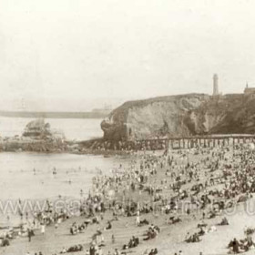 Crowded beach in the mid 1930s