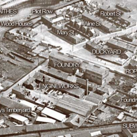 Aerial view of the Ropery Walk area in 1928.