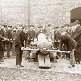 Looks like Seaham Volunteer at centre back, the rest are probably Volunteers out of uniform. 
Does anyone have any information about this picture ?