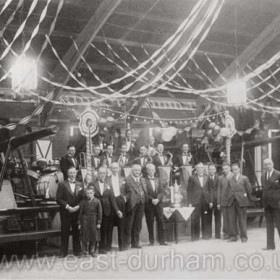 Drill Hall, Seaham May 12 1937 scene of the Coronation Ball. Note the FA Cup at centre only days after Sunderland won it for the first (and last) time.