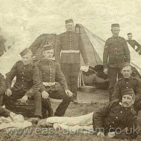 These men were among the first to head for France when WW1 broke out. Here they are pictured during peacetime around 1912 at Jubilee Field known locally as The Bombing Field.
The men often set up camp for days on end to train.
Walter James Childs (pictured 4th from left) was awarded the Military Medal just before being killed in battle in France in 1917. He was 27 when he died.