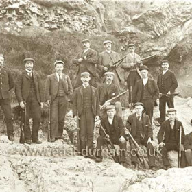 Seaham Volunteers, shooting practice on Seaham beach around 1900