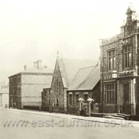 Seaham Volunteer's first Drill Hall was the Vane Hall on the Castlereagh bridge built in 1862. In 1888 Londonderry built the new Drill Hall between Londonderry Rd and Castlereagh Rd for the 1000 strong brigade. (Drill Hall at right of picture,  photographed in 1899)