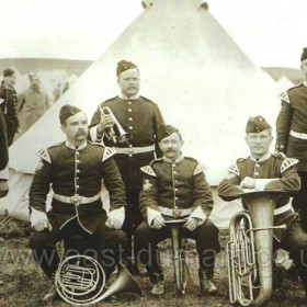 Some of the Volunteer Band at Morpha, John Lewis standing at left.
Did you send this photograph to me? please get in touch....Dave