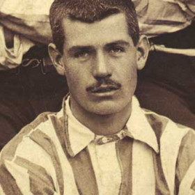 J COCKBURN, player with Seaham Villa AFC. Photograph 1899