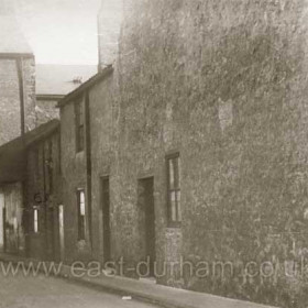 Prossers Opening, looking from Back North Terrace to North Terrace and sea. c 1930. Note house bridging alleyway.  Thomas Prosser owned the Lord Seaham Inn (just off frame to the left of this photograph) in 1834, he was also listed as a builder, surveyor and architect. He disappears from my records sometime between 1844 and 1847.