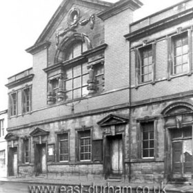 United  Methodist Chapel in Church St  in the 1980's. Built in 1846 it was enlarged in 1866 and 1877 to seat 750.  United Methodists originally worshipped in a Tabernacle in an upstairs room here. Their new chapel on this site was burnt out in 1904, services were then held in the Theatre Royal  until it was rebuilt with help from Londonderry family.