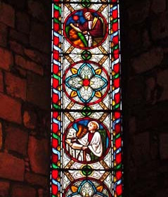 One of two similar windows in the east wall of St Mary's.