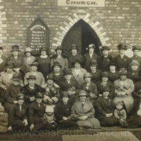 Independent Methodist Church, Women's Auxillary, New Seaham. Situated at the SW corner of Seaham Colliery, "the Nack" and at the northern end of Eastlea Road.Photograph c 1920s