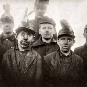 Group of young miners in Pennsylvania 1911