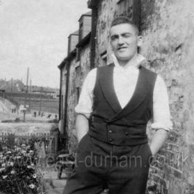 Mr Ryan standing outside William Street on the Mill Bank. Date?