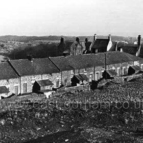 Butcher St (Row), miner's housing at the NW corner of Seaham Colliery. Vicarage and park behind, Christ Church top right. Apparently this St was originally named Blucher Street (Row) and housed German sinkers.