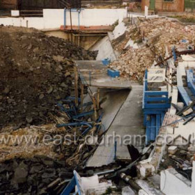 Demolition of the pond in the early 90s