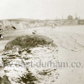 The Blast Beach south of Dawdon, looking north to the blast furnaces, Watson Town and  Seaham Chemical Works ( site of the later Dawdon Colliery ). Photograph between 1870 and 1890.
A little over a century later this beach was used for the opening sequences of the film ALIEN, selected by the producers as the best representation of a hostile alien environment on a dead planet. The result of a hundred years of mining polution.