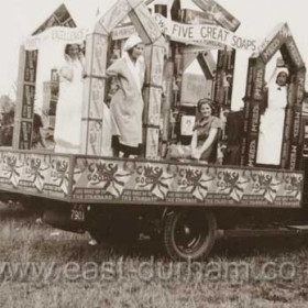 Co-op float in the Dawdon Pageant of 1934. The parade would probably start and finish at the Green Drive, at one stage of it's route it travelled up Church Street and along Blandford Place.