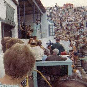 A huge audience watch a Beauty contest held at Dawdon Pit Pond in aid of RNLI