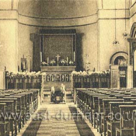 Interior of St Hild and St Helen's church c 1920?