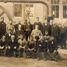 First ambulance class Dawdon Colliery c1911?Back Row L to R; R Curry, W Lacey, J Lowery, J Lawrence,J Wilkinson, G Hodgen, W Davey, T Smith, J Hunter, J Wright T Lightfoot.Middle Row; J Wright (jun), Seymour Wood (Manager), Dr Dillon, J Woodhouse.FRONT ROW A Willis, G Crozier, F Pearson, R Shanks, J Shaw, W Proud.