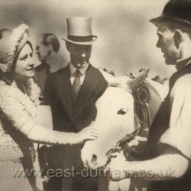 Mr Green, with his prize-winning pit pony chats to the King and Queen at Windsor Show in 1939