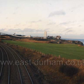 Looking north to Dawdon Colliery, photograph taken from Hawthorn quarry bridge.