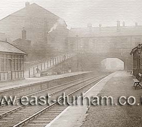 Millfield Station. Millfield was the first station on the Sunderland to Durham railway line. It is not surprising that it is deserted as the bridge on the photo carries High St West with a continual flow of trams to the town centre less than a mile away (also see next photo)
Photo N Kirtlan, info Len Charlton.