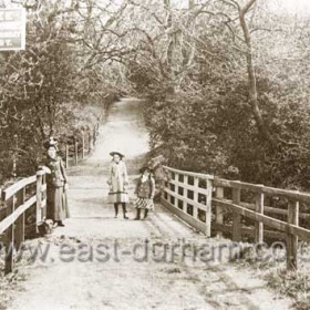 Bridge leading to Jubilee Pleasure Grounds shortly after opening on the 7th June 1897. The grounds were very popular with Churches and Chapels for picnics until the 1920s.