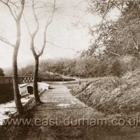 Seaham end of the Dene in 1899. The Town Park would be created in the 1930s behind the bushes to left of frame on land donated by Lord Londonderry.