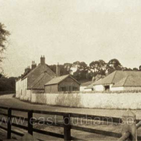 Dalden Hall Farm, from the late 1800s better known as the stud farm with Dalden Hall (1610-1967), "the Manor House" at extreme left, photograph probably around 1920.