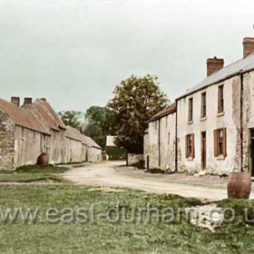 Village looking west towards church c 1900