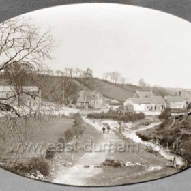 Similar view to the previous photograph, St Andrews Church to left, village to right, late 1800s.