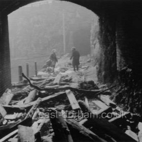 Tunnel packed with wreckage. 31/1/1953