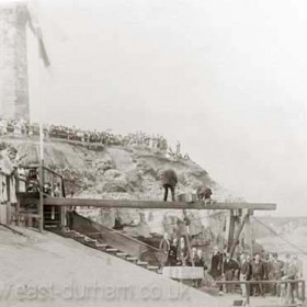 Laying foundation stone of new South Dock on 26 / 8 / 1899 by Sir Michael Hicks-Beach, Chancellor of the Exchequer. The dignitaries then travelled by train to Dawdon where Theresa, Marchioness of Londonderry and her son Viscount Castlereagh cut the sod for each of the new colliery's shafts.