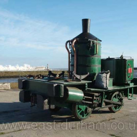 The restored Loco 17 now at Beamish Museum, on display at Seaham Dock in 2009.   Photograph by Paul Jarman