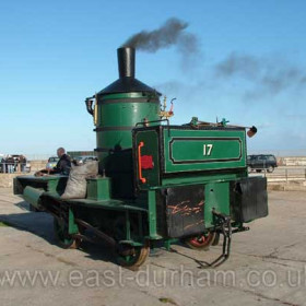 The restored Loco 17 now at Beamish Museum, on display at Seaham Dock in 2009.   Photograph by Paul Jarman