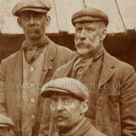 Detail from previous photograph,  James McElwee at right c1900