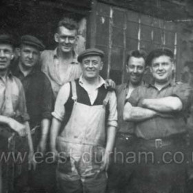 Blacksmith's shop, stone building. Jack Andrews at left, c1950s
Photograph from Dennis Campion