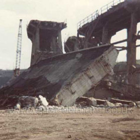 South dock coal staithes demolition c1980.
Photograph from Jean Spence