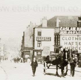 The Ship Inn is at the junction with Sans St.  which is where HighSt East becomes HighSt West In the distance ahead is the old town and the docks. Caslaw Hayter and Tate were soon to move to larger premises close to MacKies corner and become specialists in school uniforms.
Photograph Norman Kirtlan, information from Len Charlton.