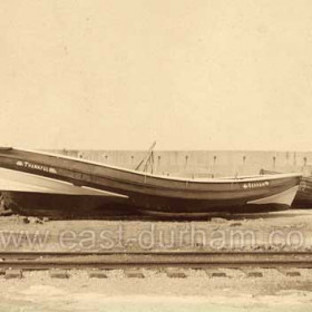 William Miller's first cobble, "Thankful", he also owned "The United".The boat at right is "Little Ada"Photograph from Gordon Quinn