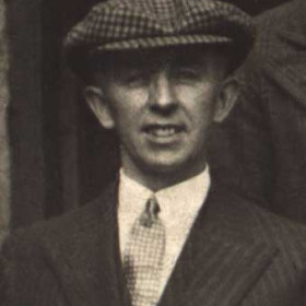 SID GILMORE, butcher, photographed at rear of Seaham pub c 1930