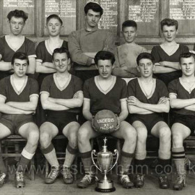 Ryhope Grammar School Under 15 X1 1960/61
Back Row L to R; Barry Swan, Ray Chaytor, John Colquhoun, Triggs, ?, Peter Brown, Norman Dodds.
Front Row; Brian Mayhew, Barry Batey, Gerry Pratt, John McCormack, Jim Smith.
What a team! A reunion would be great! (J Mc)
If you would like to contact John McCormack, email dave@east-durham.co.uk and I will pass your message on.
Photograph and info from John McCormack