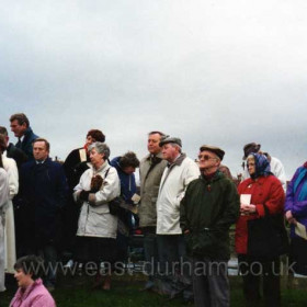 The unveiling of the memorial to the five lifeboatmen who lost their lives on the 17th November 1962 when the "George Elmy" capsized.
Photograph 17th November 1994