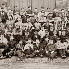 The manager of Seaham Harbour Engineworks, Mr George Hardy (centre of second row from front) and staff in 1894.
Established 1855.