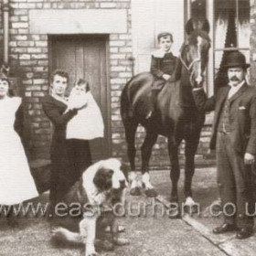 Rear of Vane House c 1904
L to R
Maid, Isabella Mawston Smith (wife)
Eleanor Constance Smith (daughter0
Roland Mawston Smith (son), G W Smith (father).